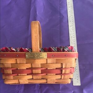 Longaberger Gingerbread Basket with Red and Brown Weave